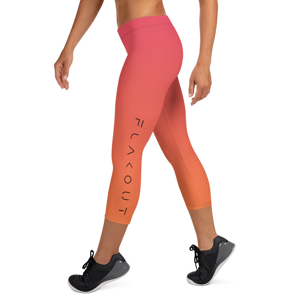 Melted Sunset Women's Capri Leggings - FLAKOUT