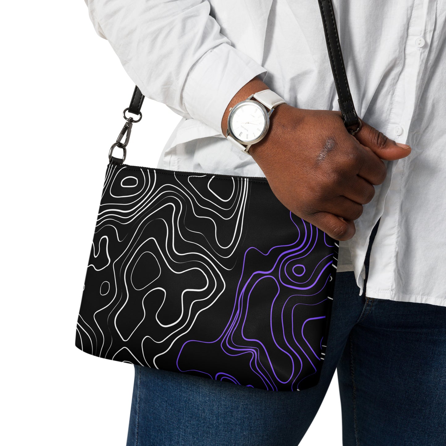 Liquefied Waves Leather Crossbody Bag - FLAKOUT