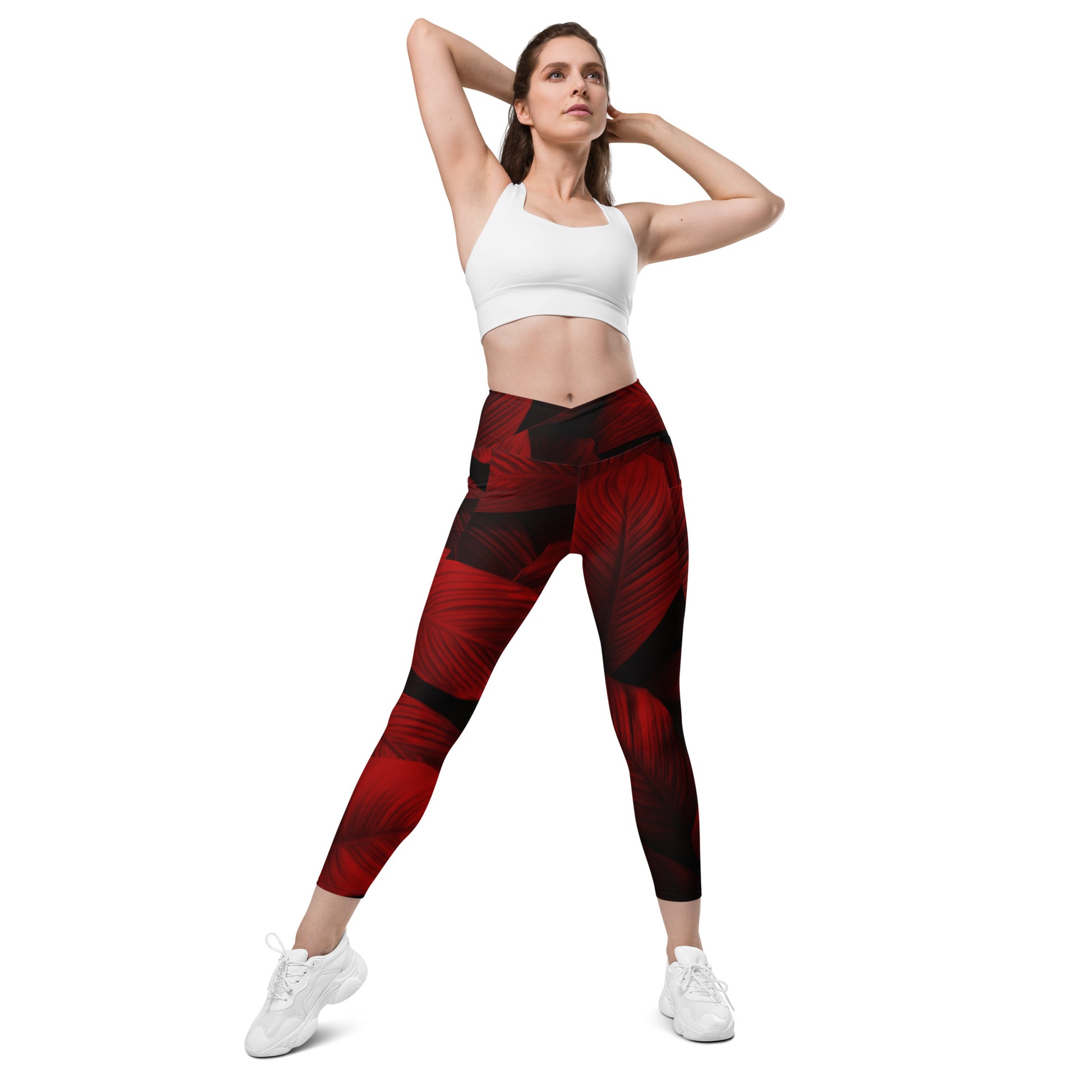 Redveil Women's Recycled Crossover Leggings With Pockets - FLAKOUT