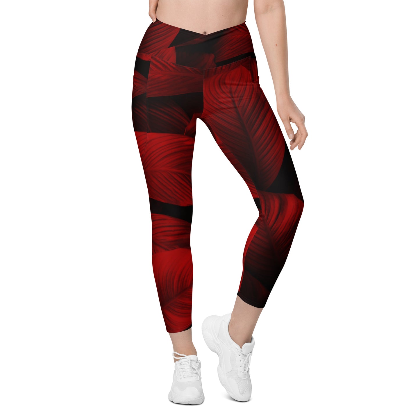 Redveil Women's Recycled Crossover Leggings With Pockets - FLAKOUT