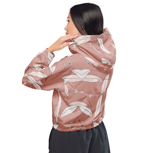 Feathered Finesse Women’s Cropped Windbreaker - FLAKOUT