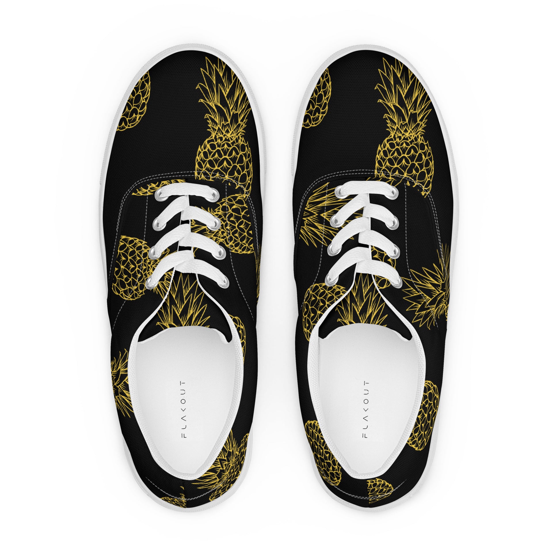 Pineapple Bliss Men’s Lace-up Canvas Shoes - FLAKOUT