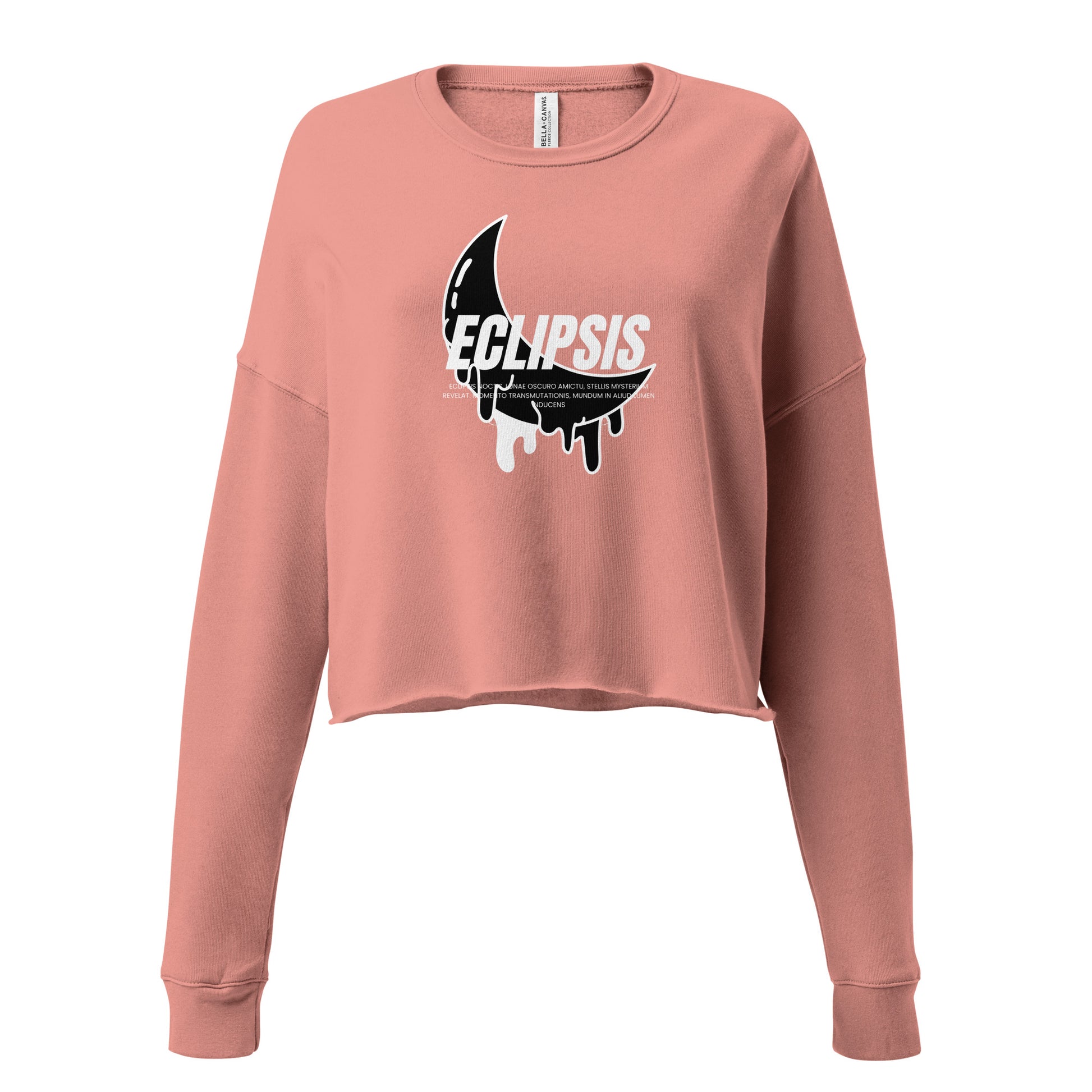 Lunar Eclipsis Women's Crop Sweatshirt - Mauve - FLAKOUT