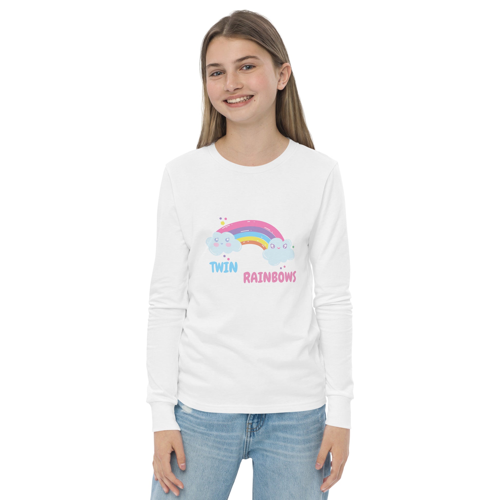 Twin Rainbows Girl's Long Sleeve Tee - FLAKOUT