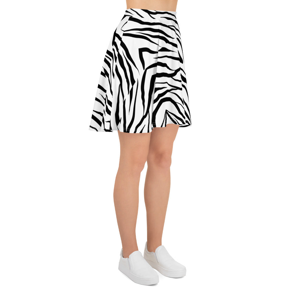 Striped Zebra Vibrance Women's Skater Skirt - FLAKOUT